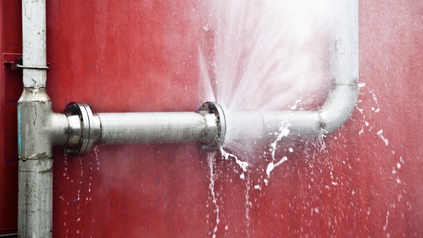 Damage caused by a burst pipe